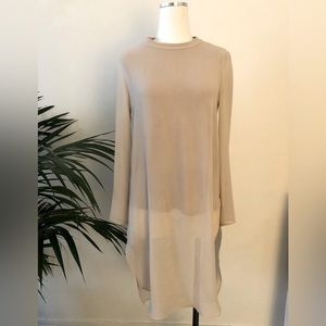 Blush pink Zara sheer high low blouse sz S